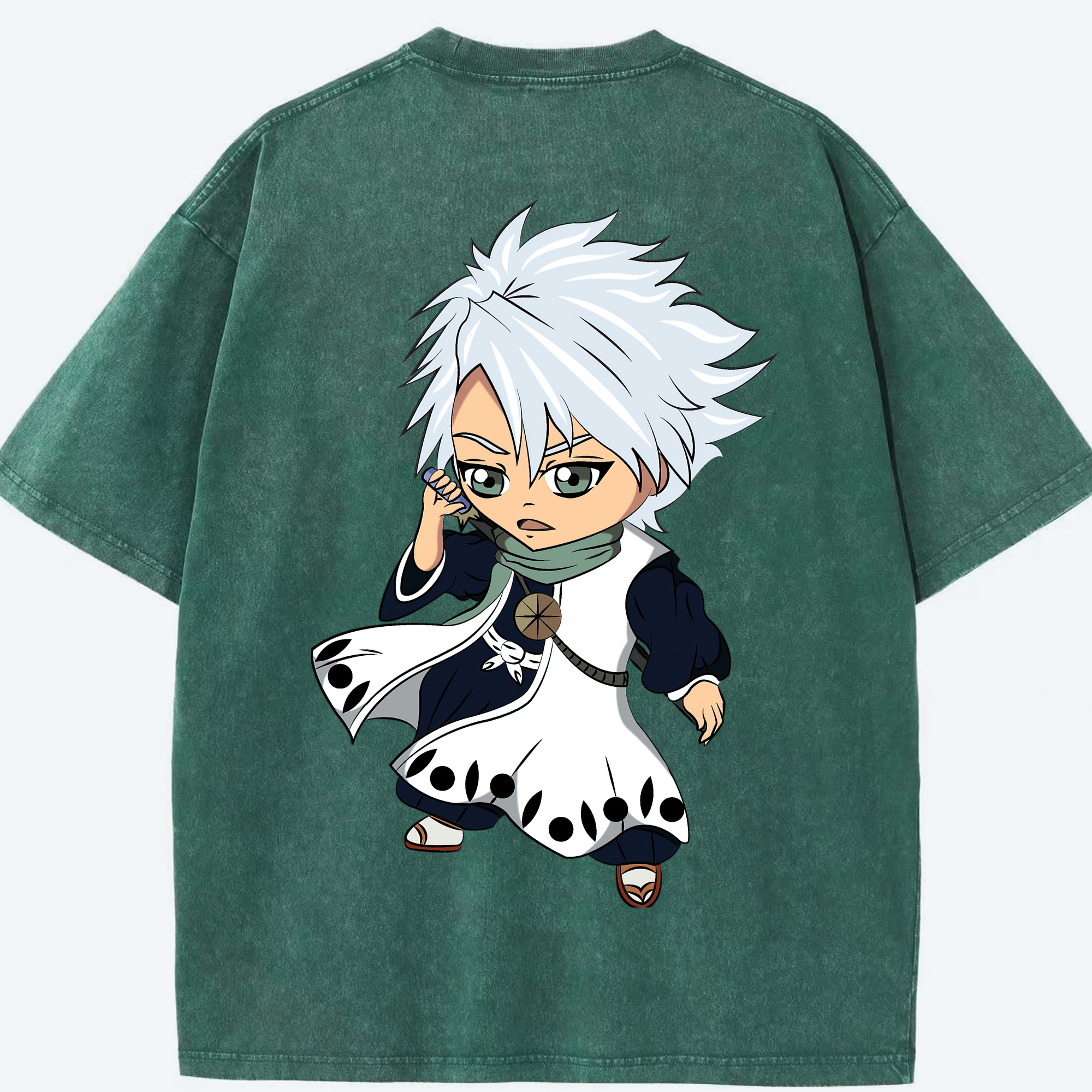 （画像用） ブリーチ 日番谷冬獅郎（ひつがや とうしろう） BLEACH Hitsugaya Toushirou 綿100% ヴィンテージ風 半袖Tシャツ（背面プリント）